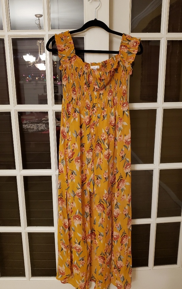 Off the Shoulder Maxi Romper Dress